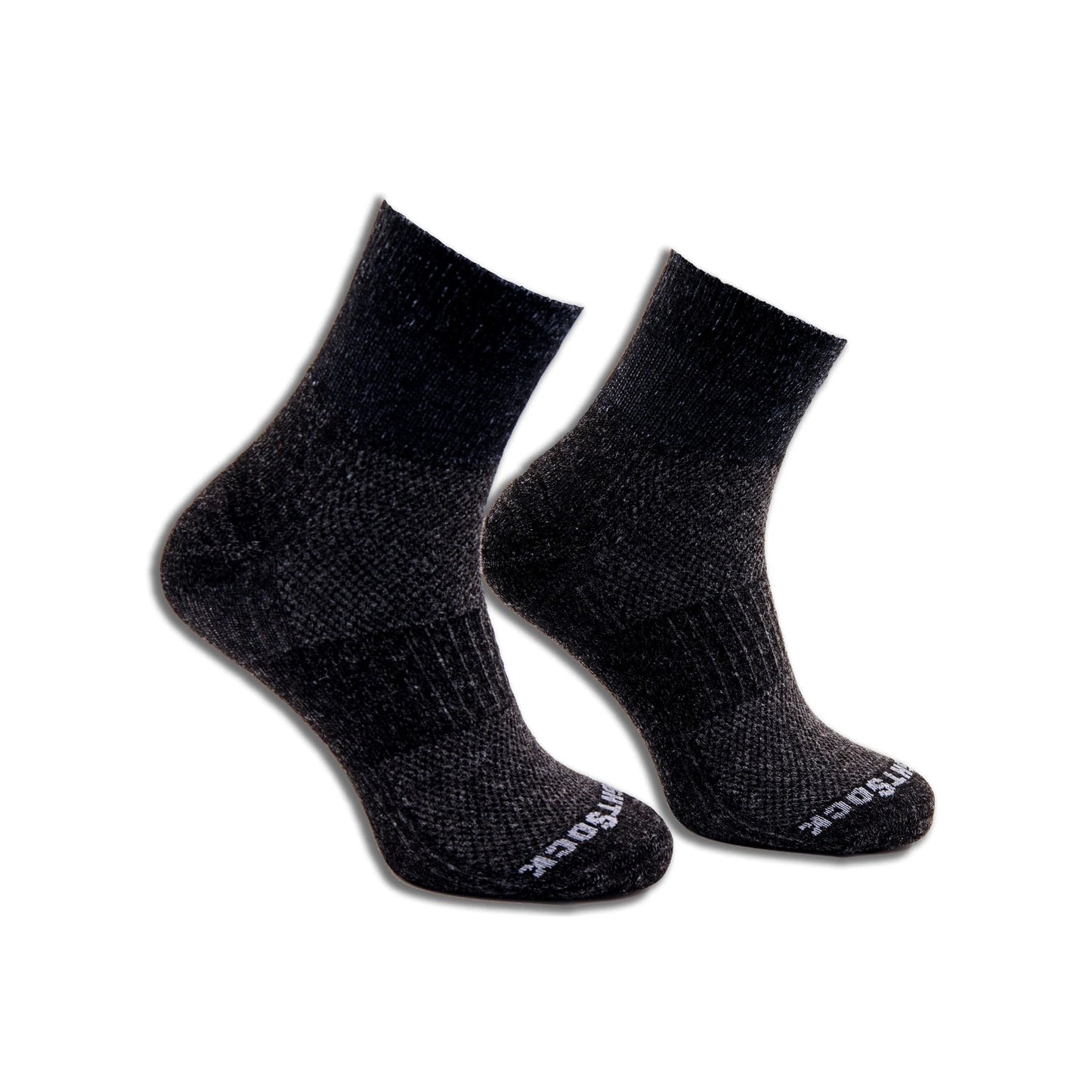 Winter Run - Quarter Socks - Black/White